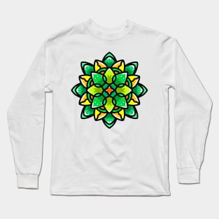 GREEN MANDALA Nature theme Long Sleeve T-Shirt